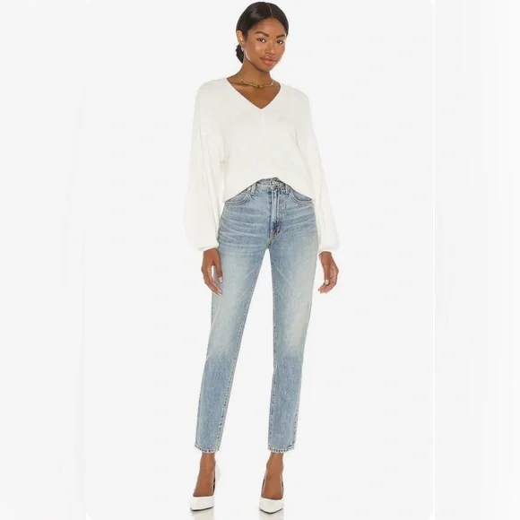 NEW 1. STATE Balloon Sleeve Ribbed Sweater in Antique White XL NWT - Picture 5 of 11